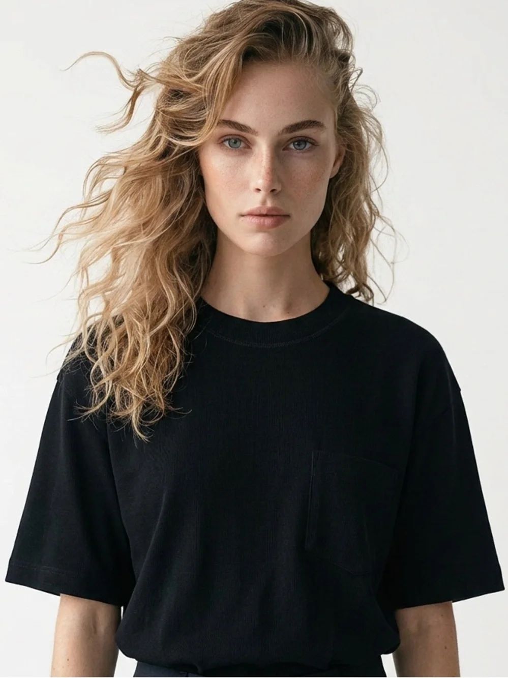 COS | Classic Black Oversized Crewneck Pocket T-Shirt Unisex Size Medium